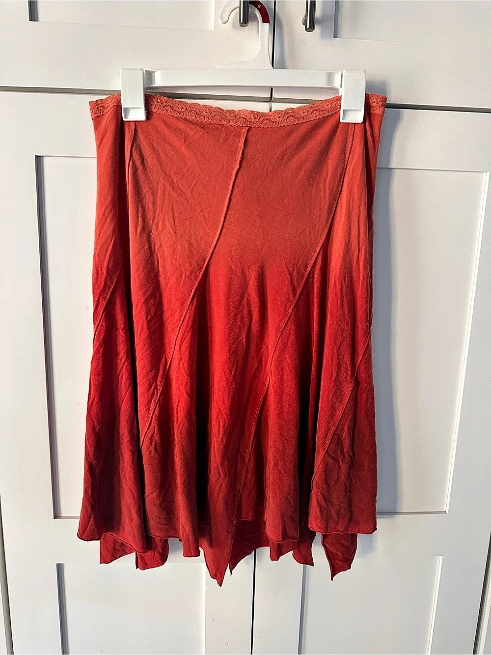Free People Women's Orange Midi Skirt Size Medium